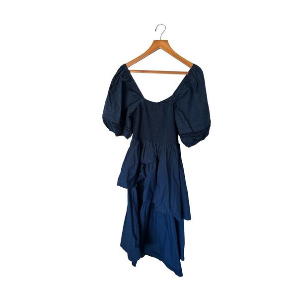 Ramy Brook Dress Balloon Sleeve Layered Persephone Midi Size L Retails $456 - Picture 3 of 4